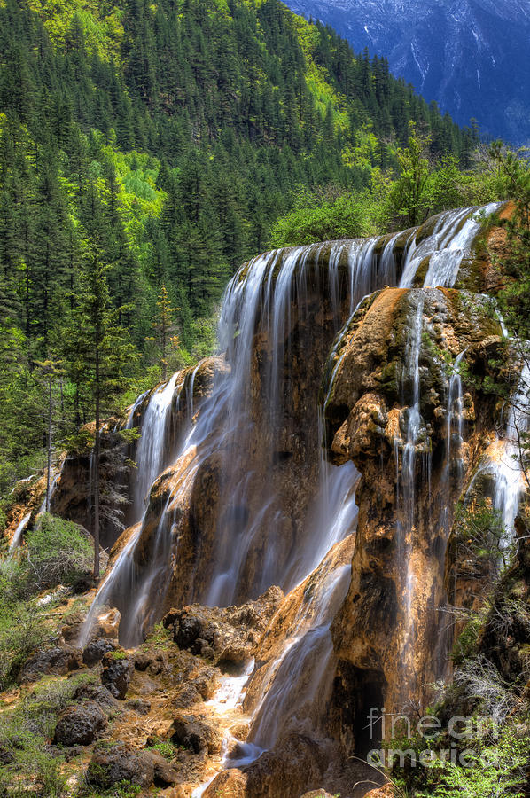 Nature Photograph - Waterfall landscape by Fototrav Print