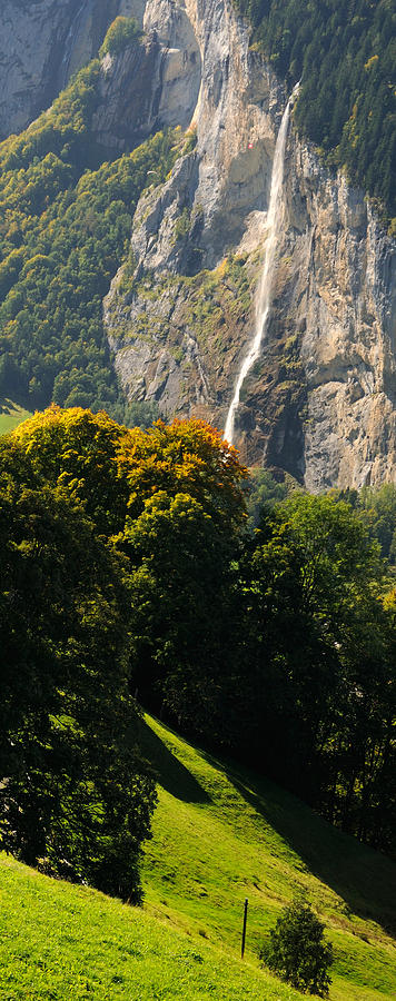 Nature Photograph - Waterfall, Lauterbrunnen Valley by Panoramic Images