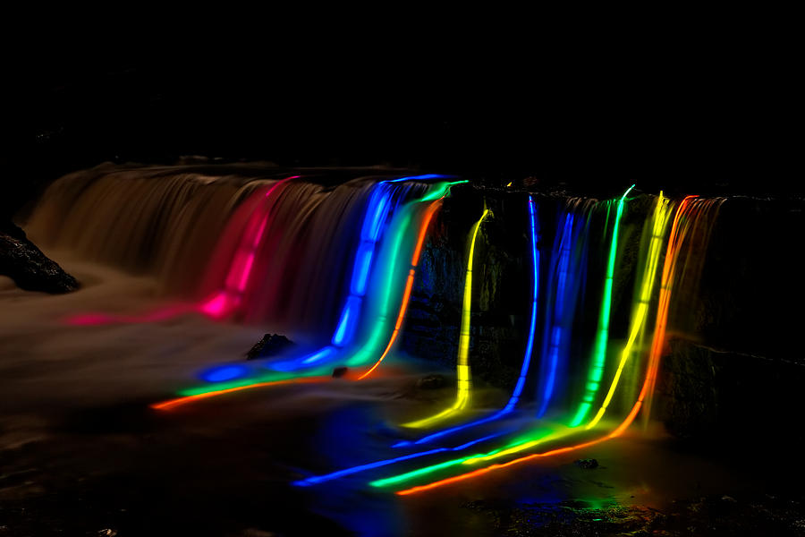 Waterfall Lights Photograph by Lone Dakota Photography