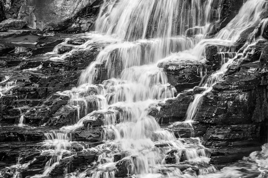 Waterfall McDonald Creek Falls Glacier National Park BW Photograph by ...