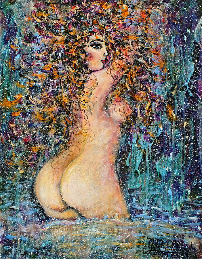Waterfall Nude Painting by Natalie Holland