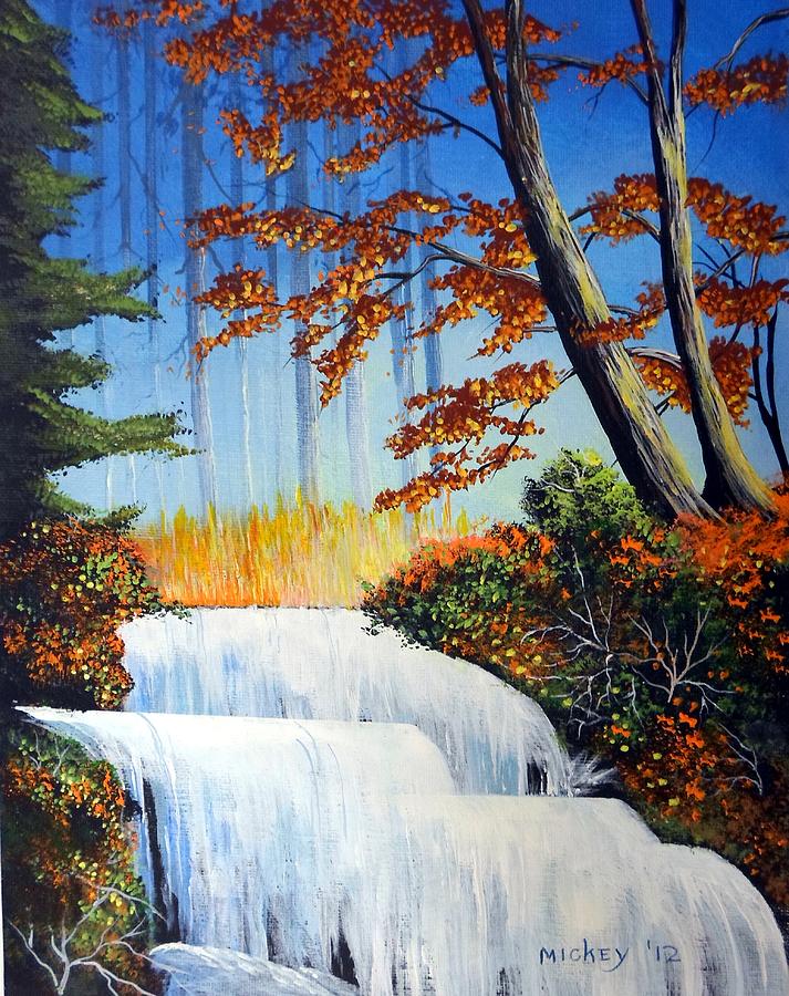 Waterfall Number Painting, Painting Number Canvas