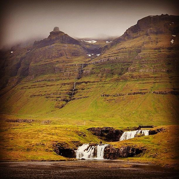 Mountain Photograph - Waterfall On The Snæfellsnes by Bob Rives