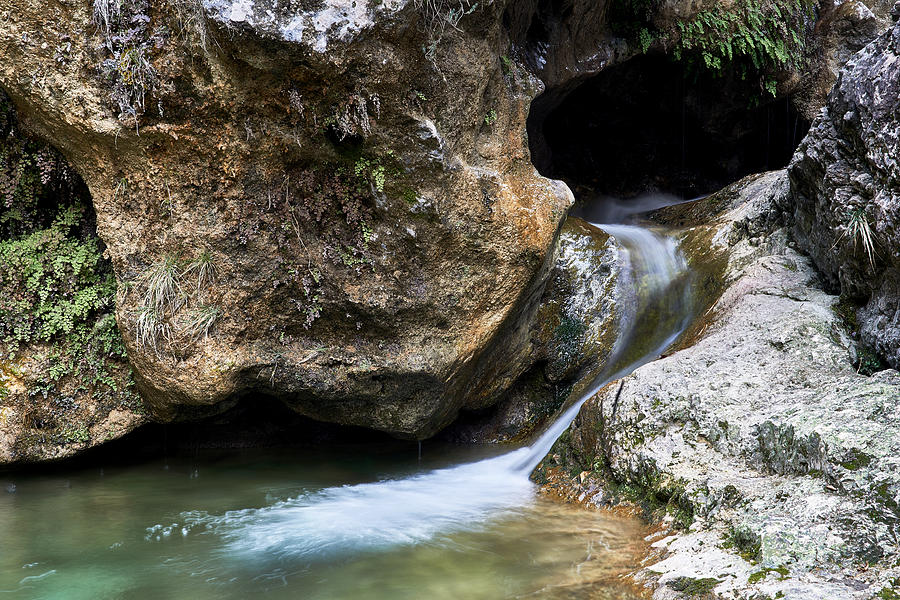 Winter Photograph - Waterfall stone by Pietro Annoni