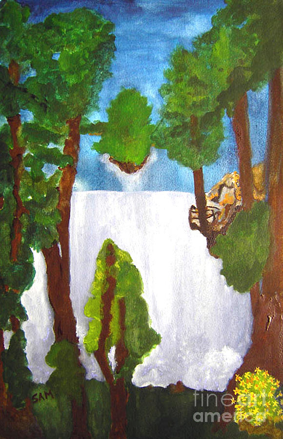 Waterfall Painting by Sandy McIntire