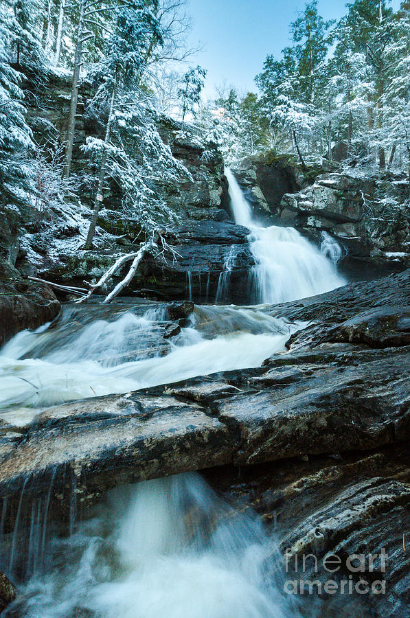 Waterfall - Spring Snow on Kent Falls Photograph by JG Coleman