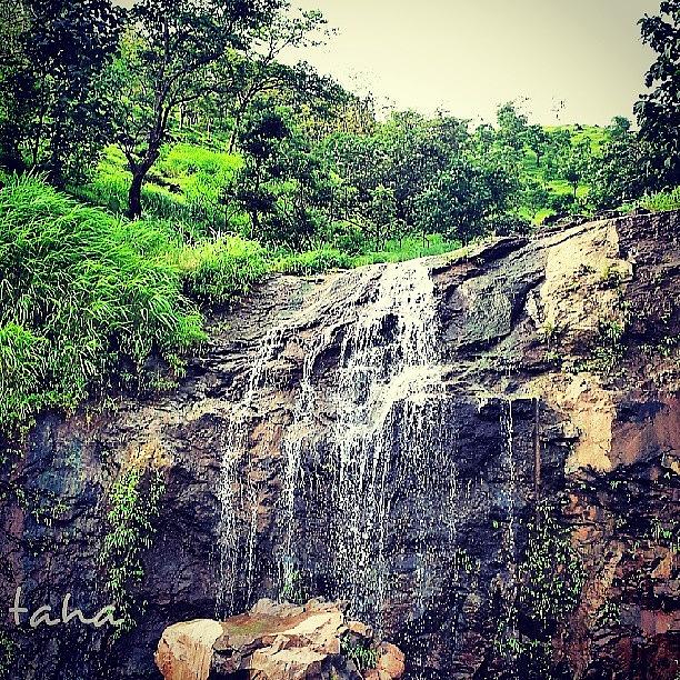 Nature Photograph - #waterfall #stones #rock #mountain by Taha Kachwala