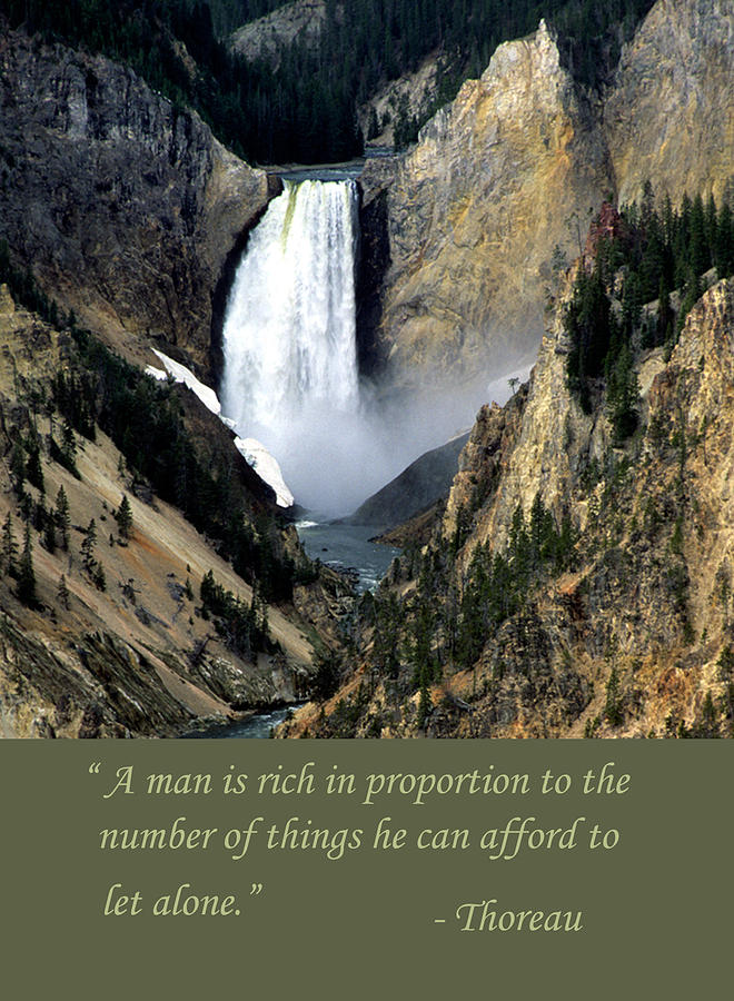 Waterfall Thoreau Quote Photograph by Chris Scroggins