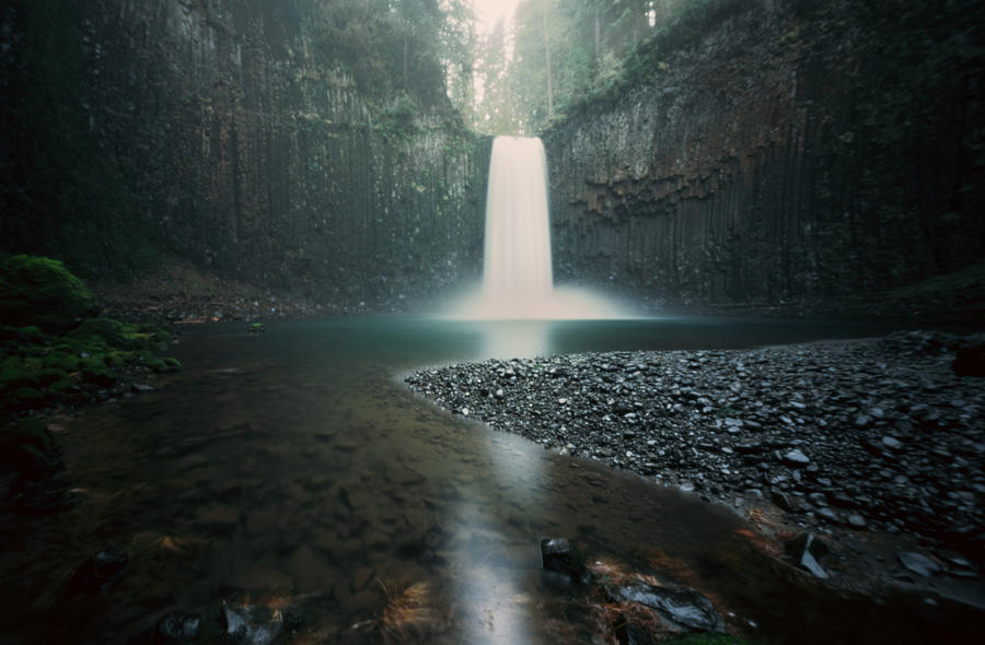 Waterfall Tucked Into Basalt Cliffs Photograph by Danielle D. Hughson