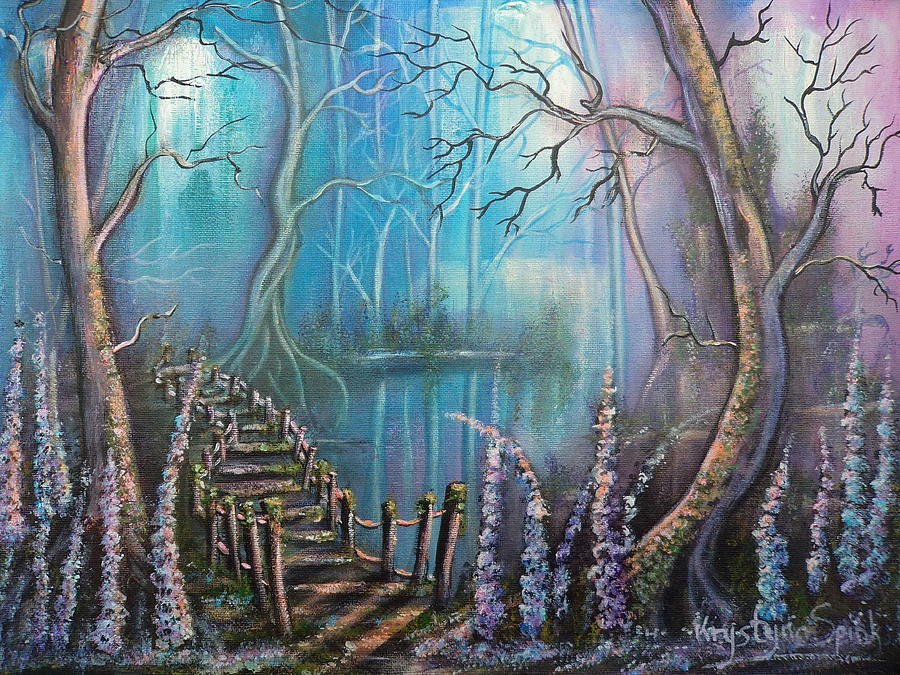 Waterfall Valley Painting by Krystyna Spink