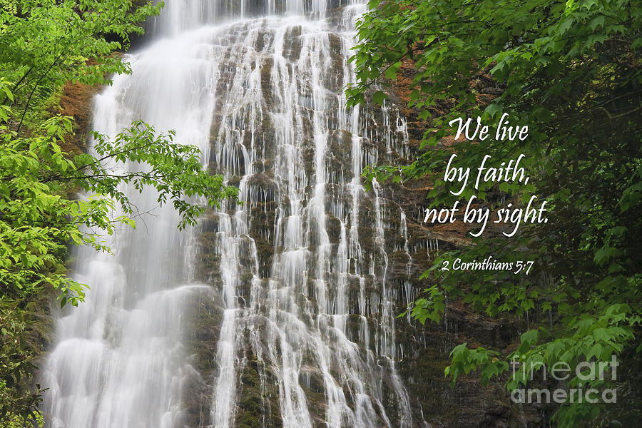 Waterfall with New Testament Scripture Photograph by Jill Lang