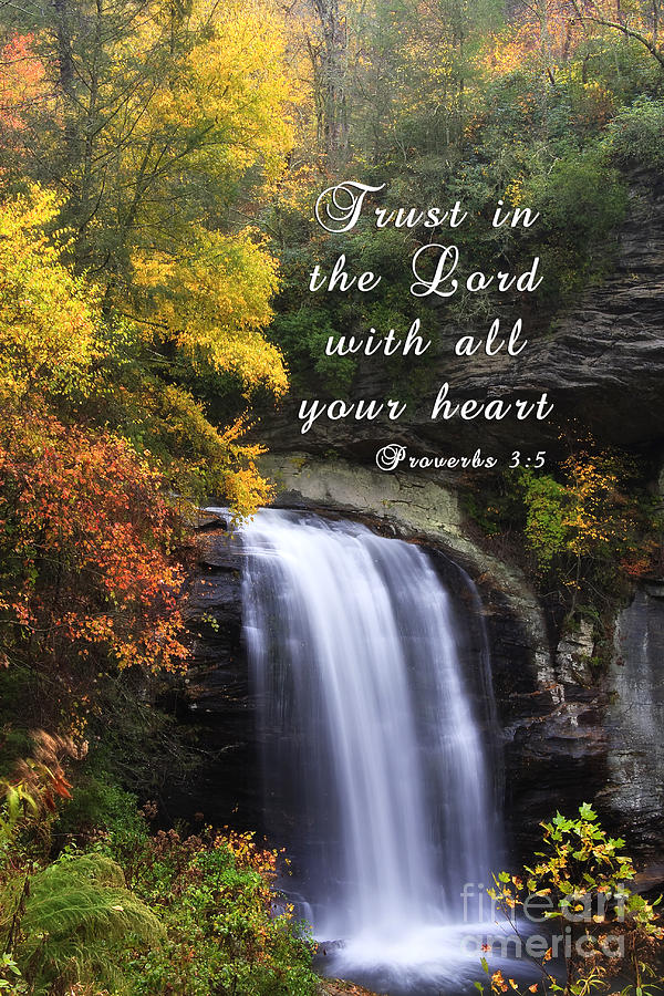 Waterfall with Scripture Photograph by Jill Lang