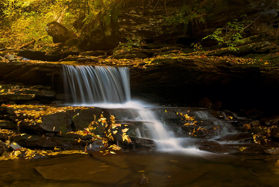 Waterfalls and fall colors Photograph by Paul W Faust -  Impressions of Light
