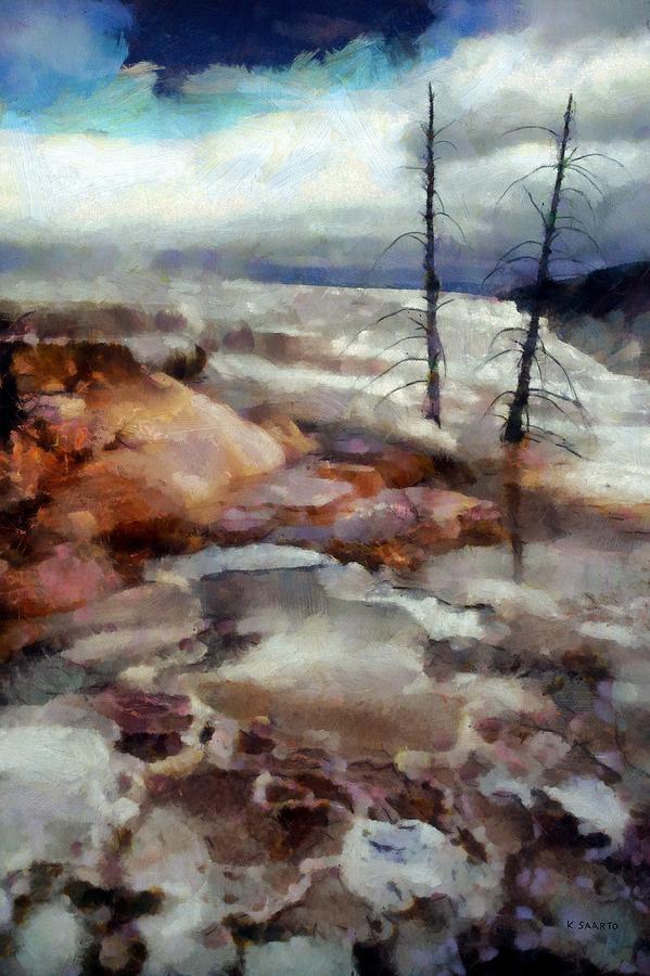 Waterfalls at Yellowstone Digital Art by Kai Saarto