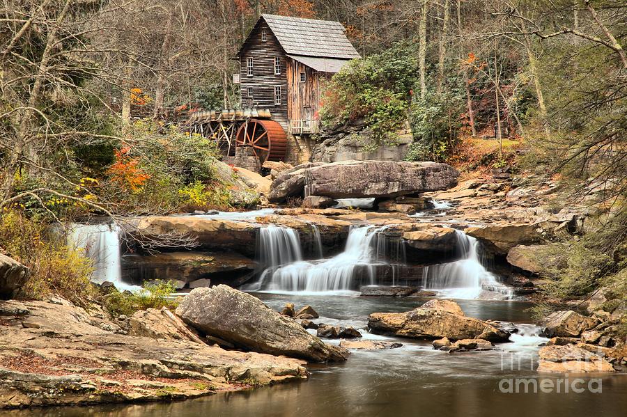 Waterfalls Below The Grist Mill Photograph by Adam Jewell