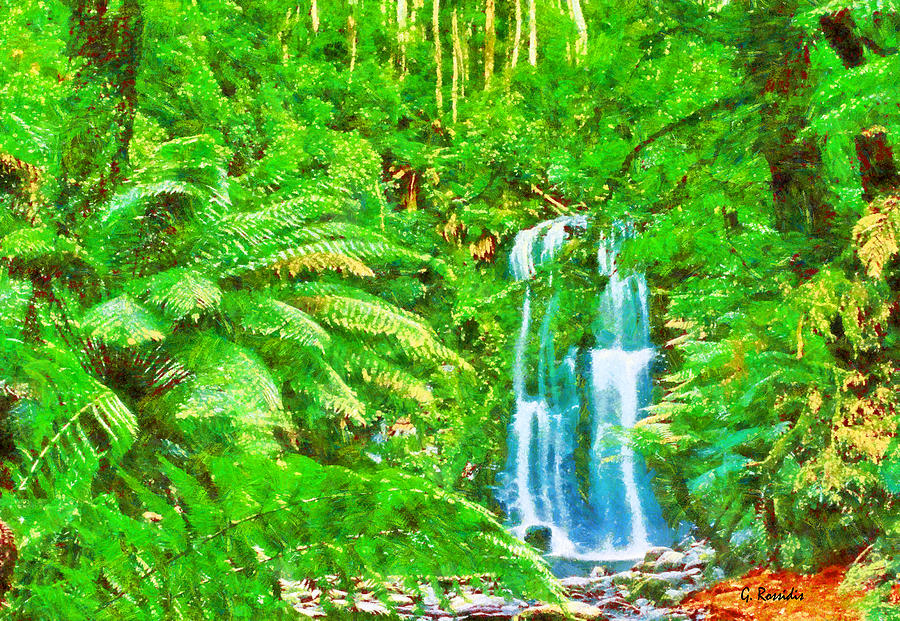 Forest Painting - Waterfalls by George Rossidis Forest Painting - Waterfalls by George Rossidis
