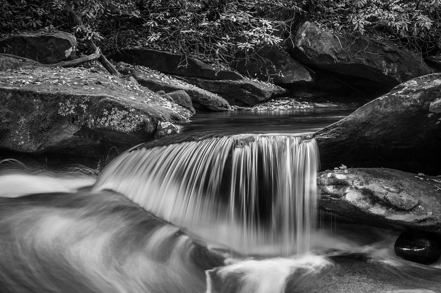 Waterfalls Great Smoky Mountains BW  Photograph by Rich Franco