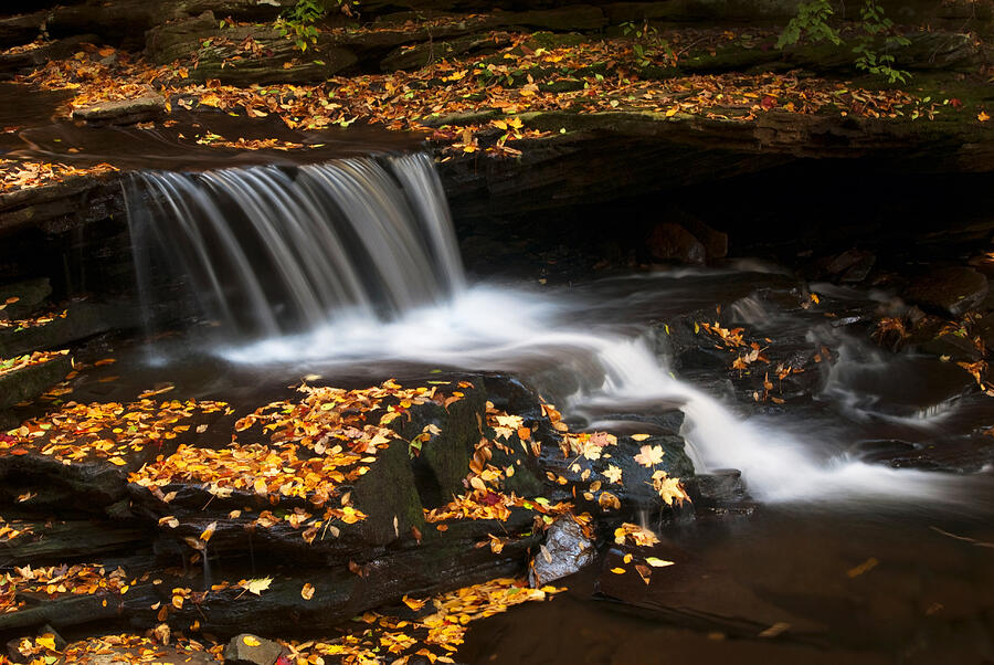 Waterfalls in Autumn Photograph by Paul W Faust -  Impressions of Light