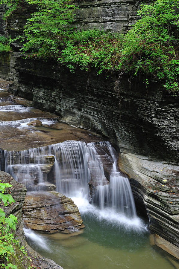 Waterfalls In Robert H. Treman State Photograph by Aimintang