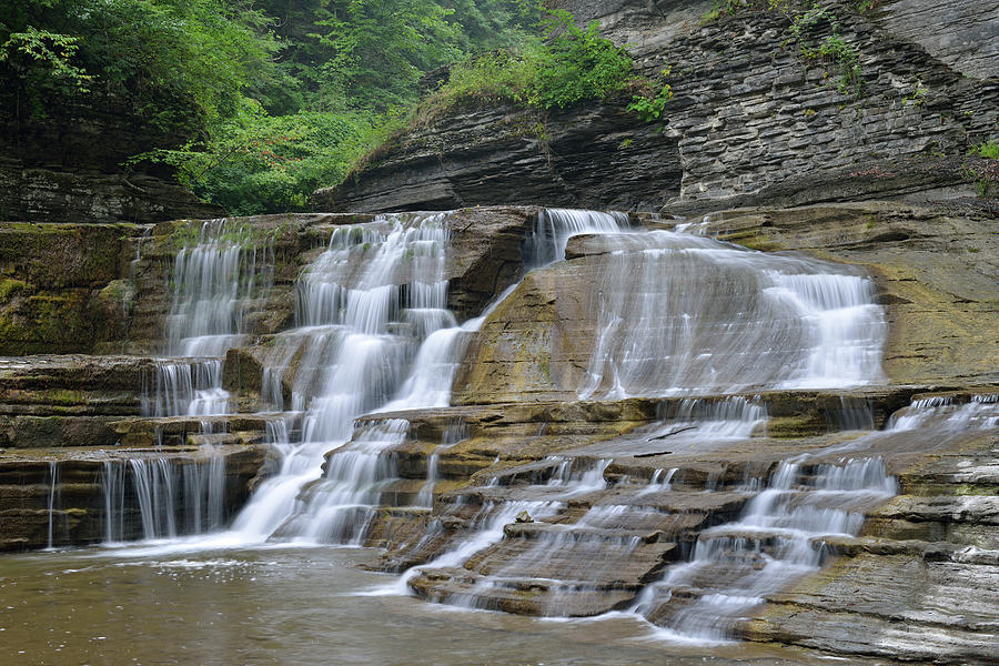 Waterfalls In Robert H Treman State Park Photograph by Aimintang