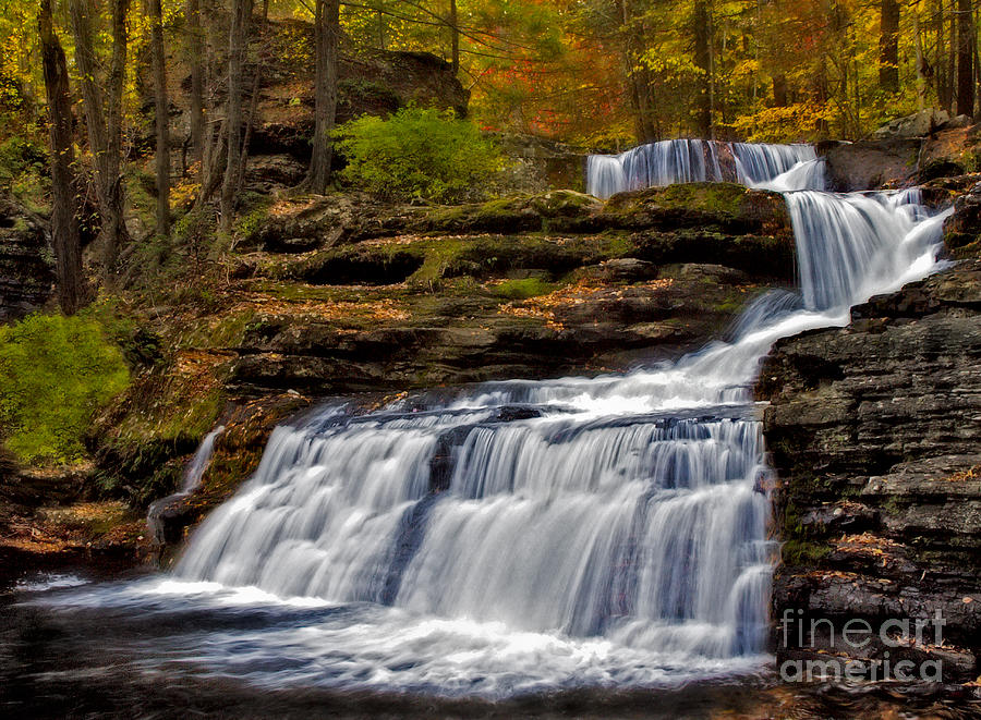 Waterfalls In The Fall Photograph by Susan Candelario