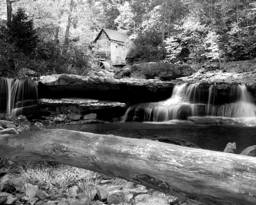 Waterfalls Mill Black n white Photograph by Randall Branham