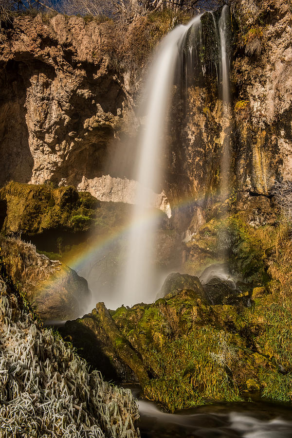 Waterfalls with Rainbow Photograph by Paul Freidlund