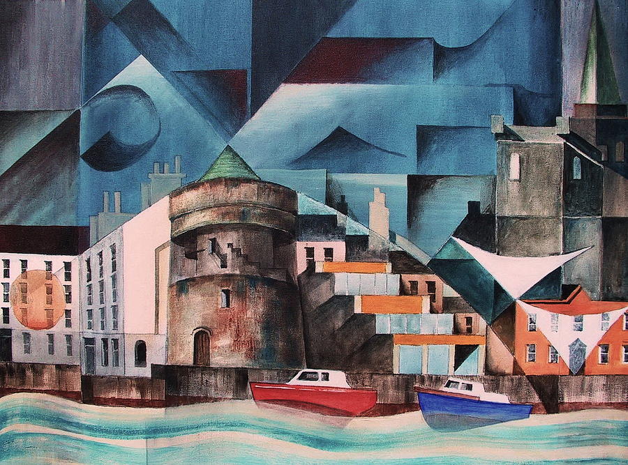 Waterford Quays Painting by Val Byrne