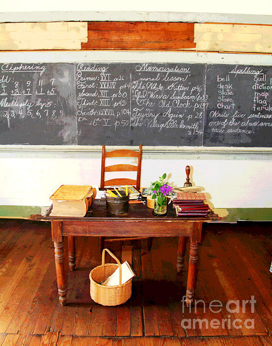 Waterford School Teachers Desk Photograph by Larry Oskin