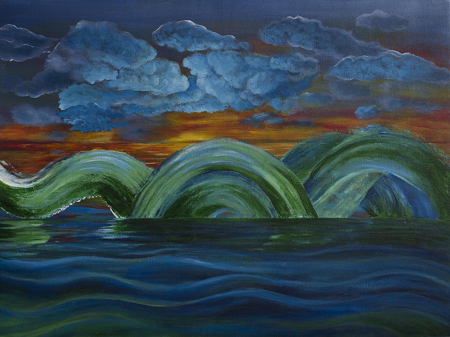 Sunset Painting - Waterforms by Siyavush Mammadov