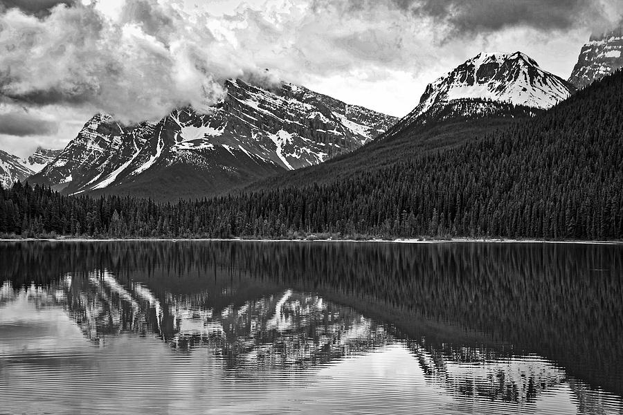 Waterfowl Lake - Black and White Photograph by Stuart Litoff
