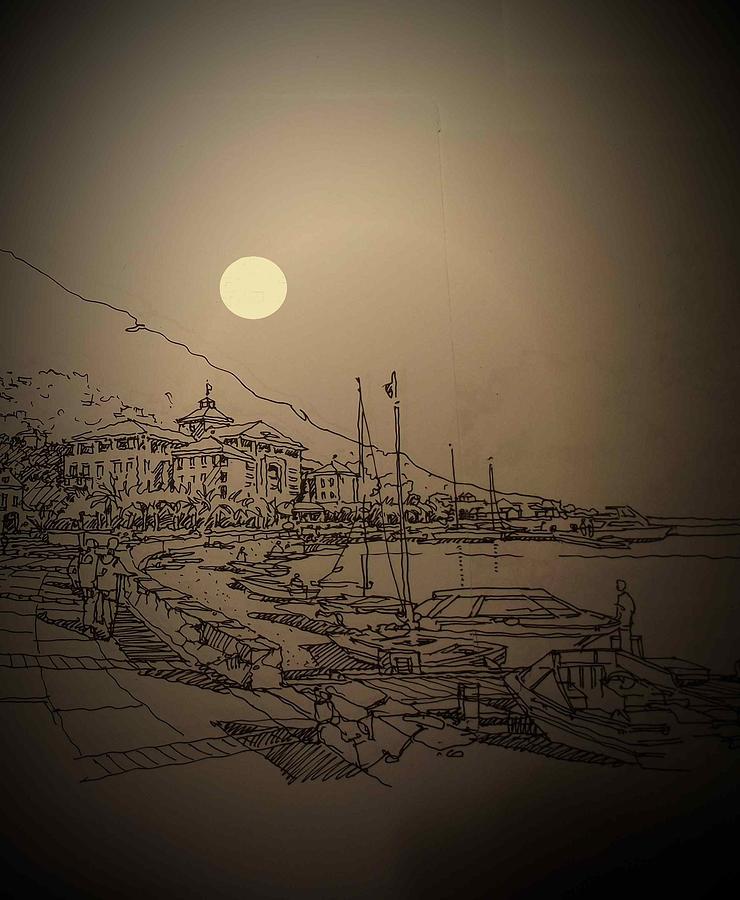 Waterfront Drawing by Andrew Drozdowicz
