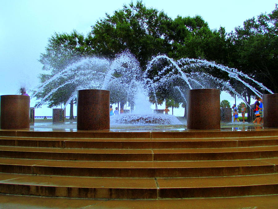 Waterfront Fountain 1 Photograph by Randall Weidner