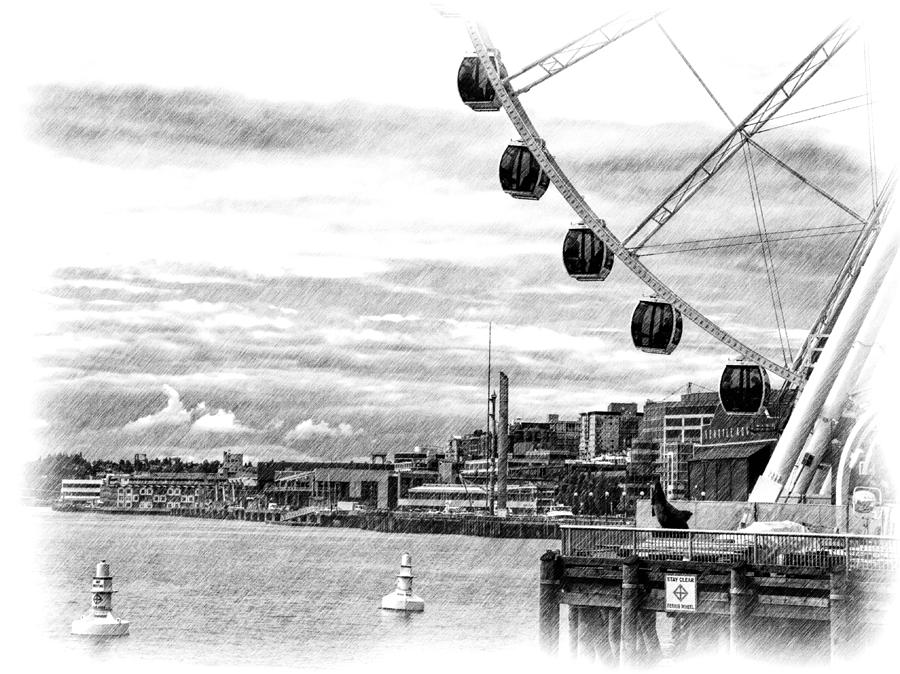 Waterfront in Pencil Photograph by Jenny Hudson