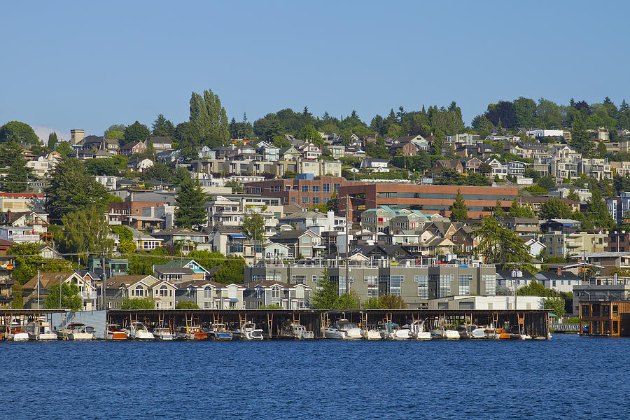 Boat Photograph - Waterfront Living on Lake Union by David Gn
