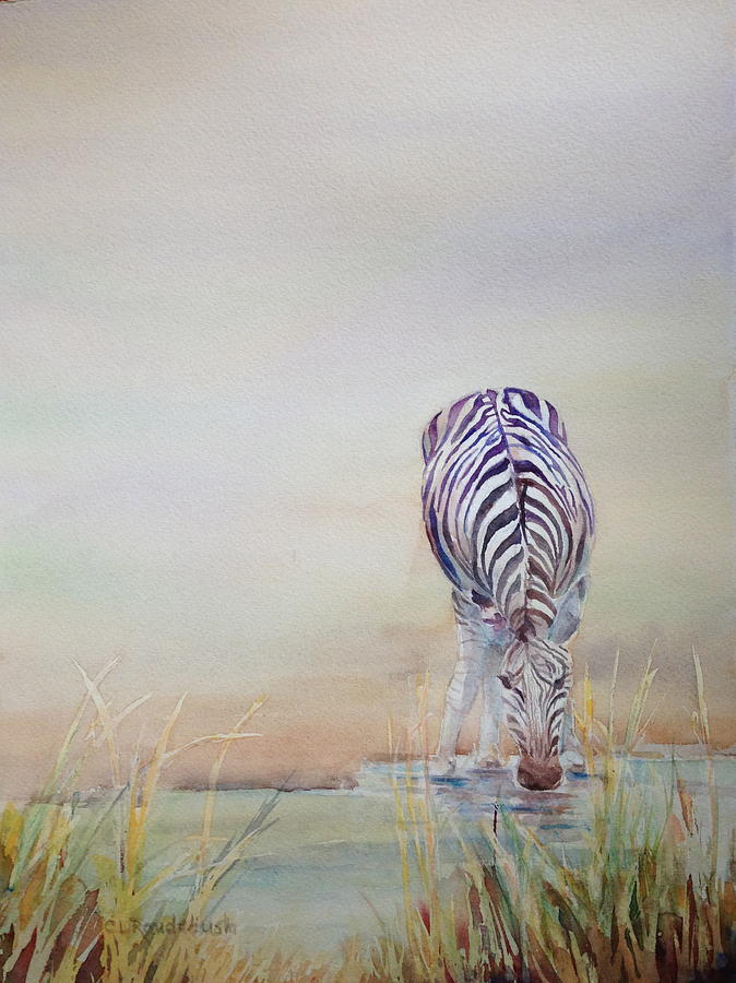 Nature Painting - Watering Hole by Cynthia Roudebush