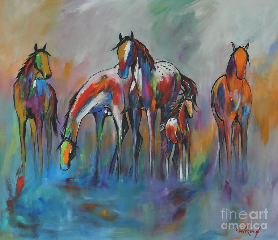 Watering Hole 2 Painting by Cher Devereaux