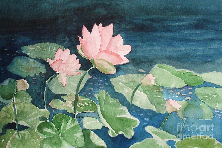 Waterlilies 2 Painting by Marilyn Jacobson