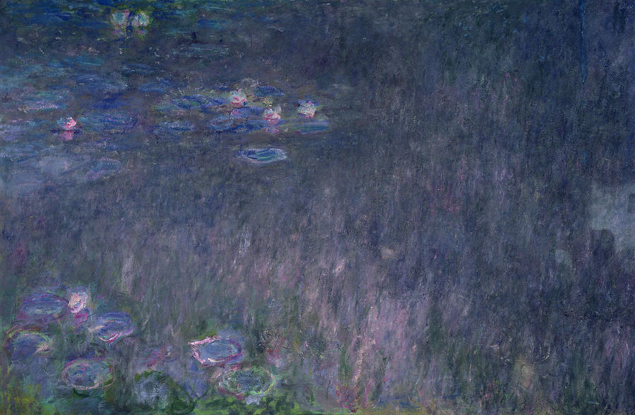 Waterlilies Reflections Of Trees, Detail From The Left Hand Side, 1915-26 Painting by Claude Monet