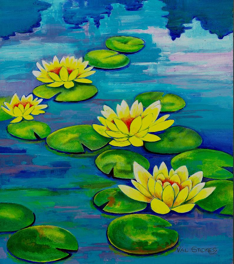 Waterlily Magic Painting by Val Stokes - Fine Art America