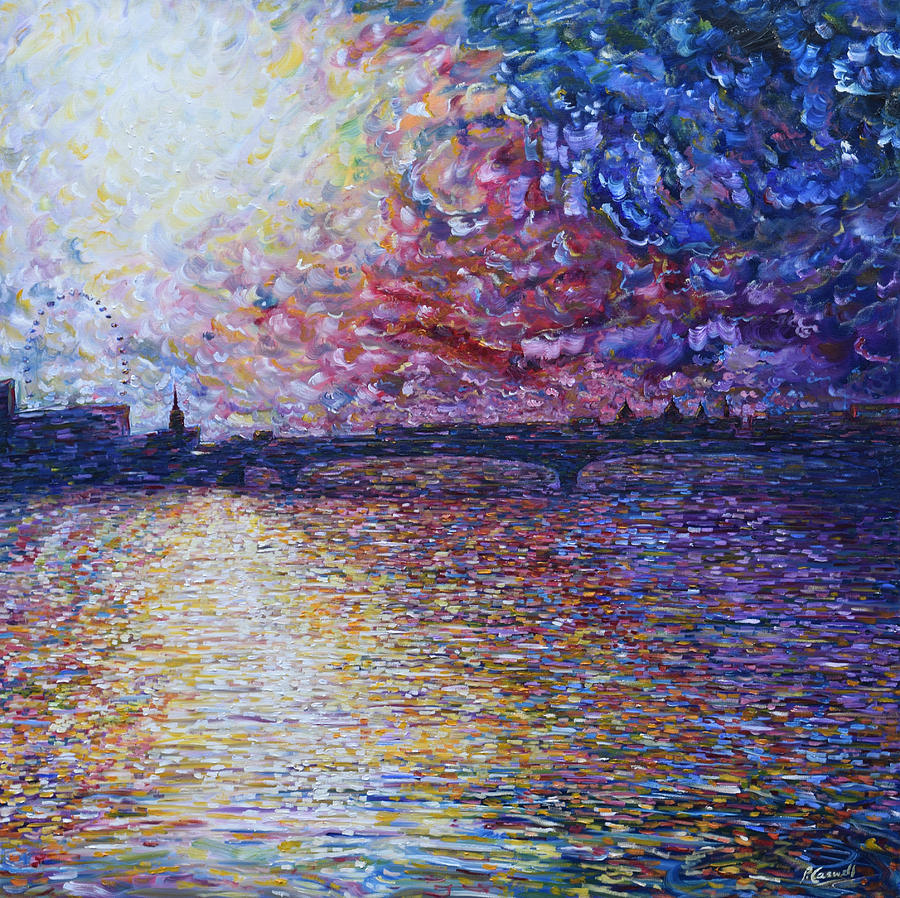 Waterloo Bridge River Thames Painting by Pete Caswell