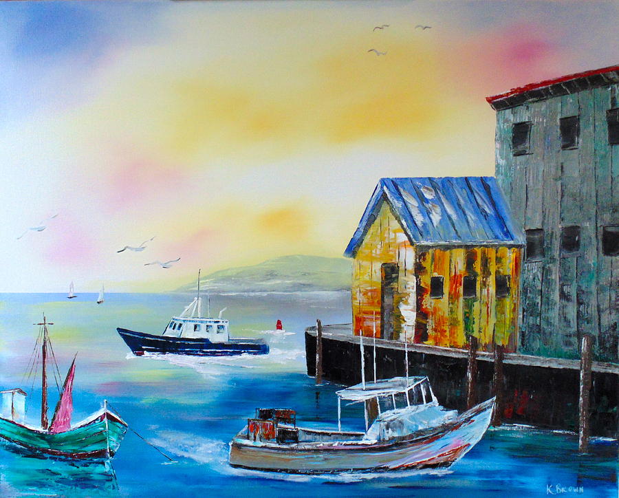Watermans Harbor Painting by Kevin  Brown