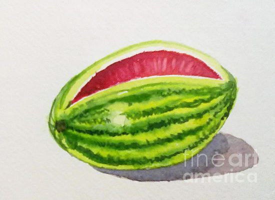 Watermelon Painting by Asha Sudhaker Shenoy