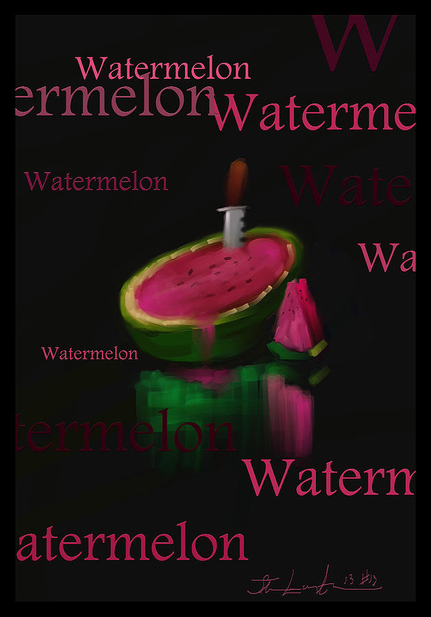 Watermelon - Fruit and Veggie Series - #13 Painting by Steven Lebron Langston