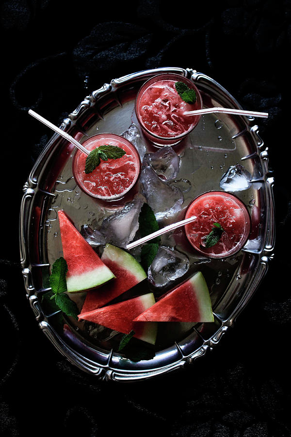Watermelon, Gin And Mint Cocktail Photograph by Mónica Pinto Photography