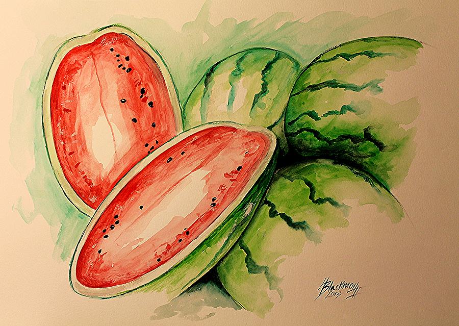 Watermelon Painting by Henry Blackmon