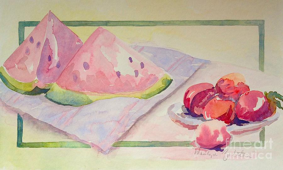 Watermelon Painting by Marilyn Zalatan