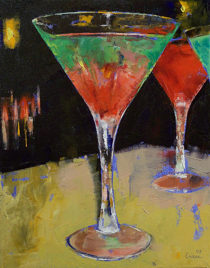 Martini Painting - Watermelon Martini by Michael Creese
