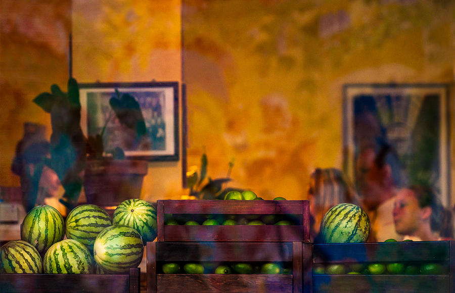 Watermelons on the window sill Photograph by Peter V Quenter