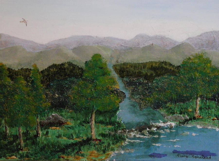 Waters Edge Painting by Terry Honstead